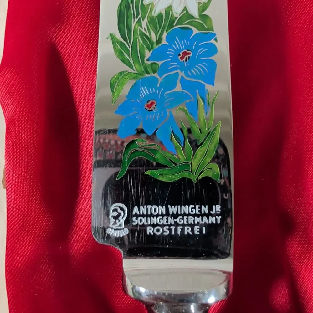 Anton Wingen Jr Solingen Germany Stag Carving Floral Etched Knife Fork Steel